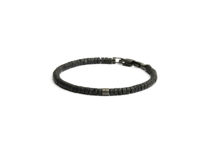 Bracelet Gemini Classics en acier et pierre de lave