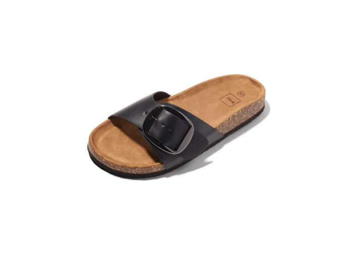 Mule plate femme noir