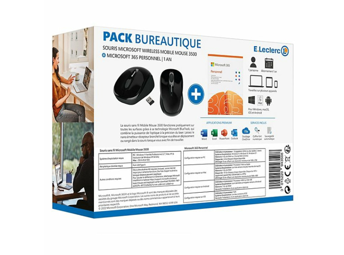 Souris sans fil + pack microsoft