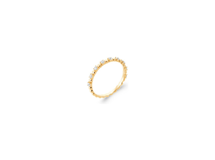 Bague en plaqué or et oxyde de zirconium