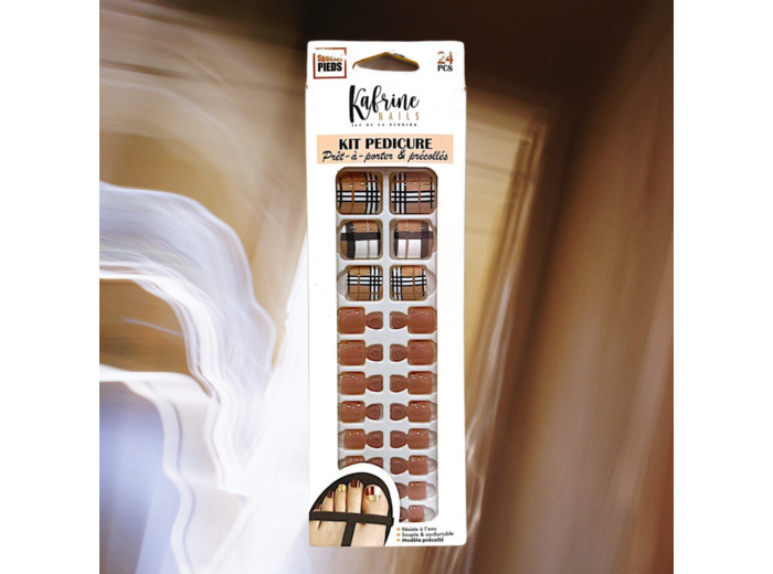 PRESS ON NAILS PEDICURE- BROWN DETAIL