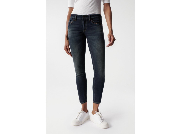 JEAN PUSH UP WONDER CROPPED SKINNY DÉLAVAGE FONCÉ
