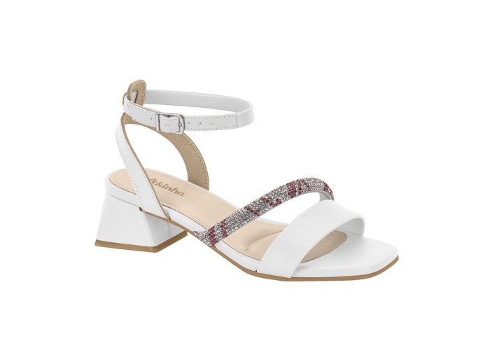 Sandale talon decrochee junior fille blanc