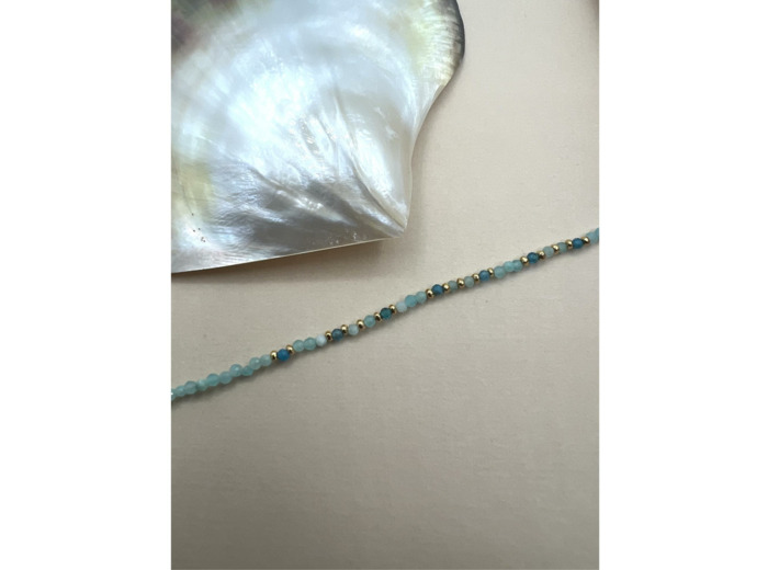 Bracelet Indriya Perline en vermeil et amazonite