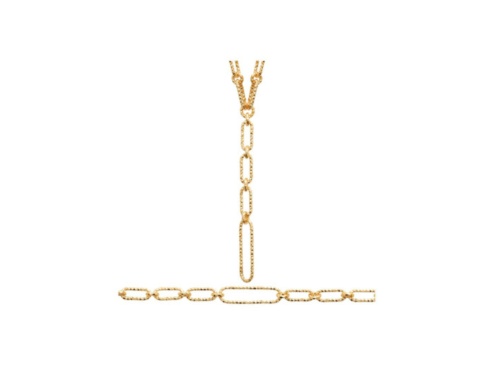 Bracelet en plaqué or, 18 cm