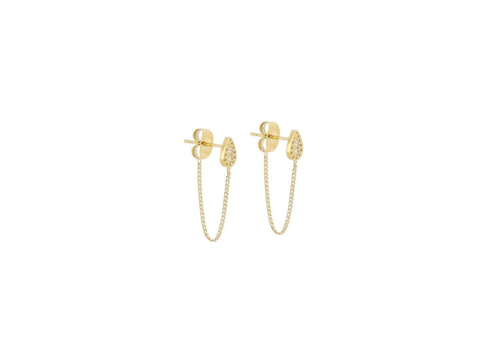 Boucles d'oreilles ZAG Nova en acier doré et oxydes de zirconium