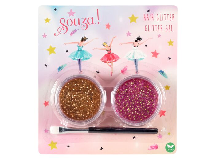Set Glitter Pour Cheveux (1 Carte, En Display De 6 Cartes) - 106353 - Souza for kids