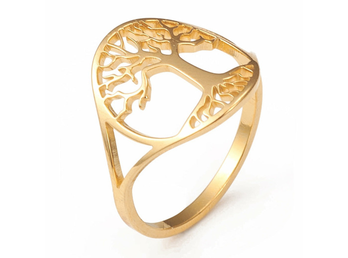 TREE OF LIFE BAGUE ACIER INOXYDABLE