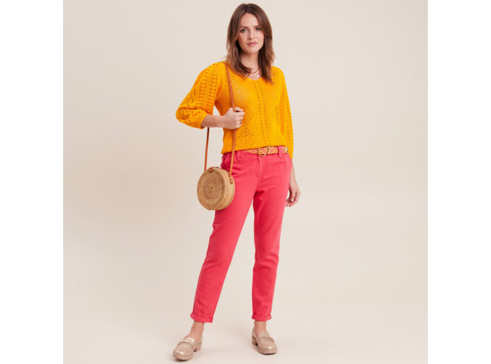 Pantalon carotte ceinturé