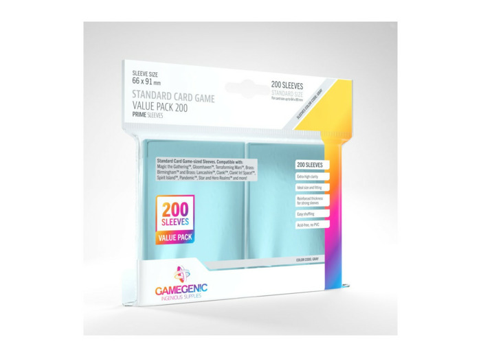 Gamegenic - Value Pack Standard 200 Sleeves - 66 x 91 mm