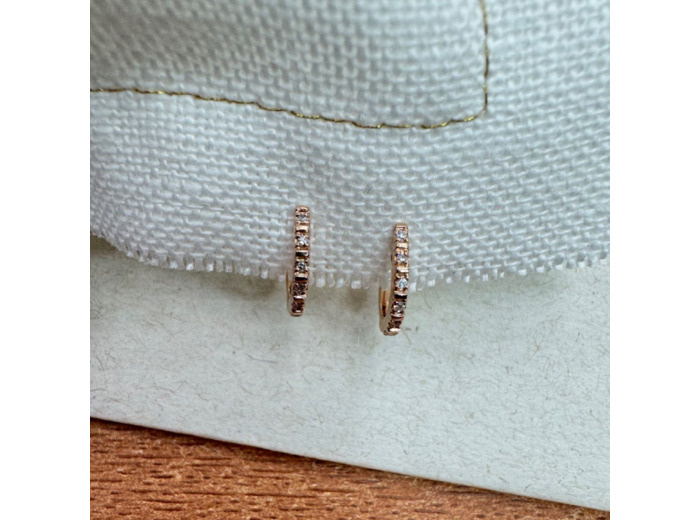 Créoles en Or Rose avec diamants