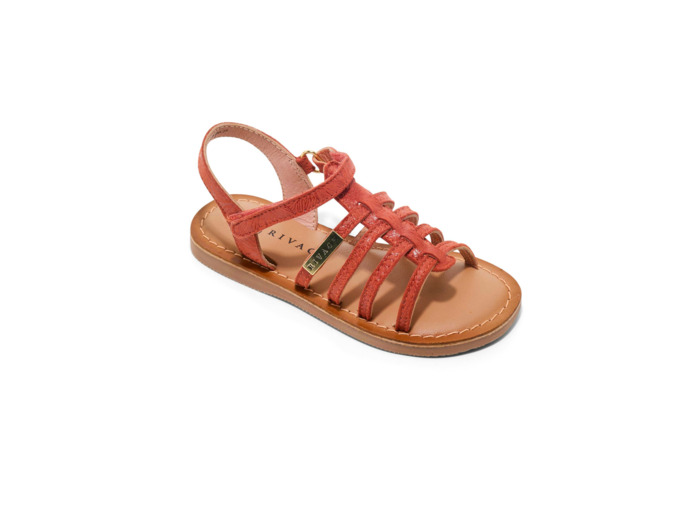 Sandale ouverte fille corail