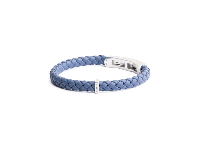 Bracelet Gemini en cuir bleu