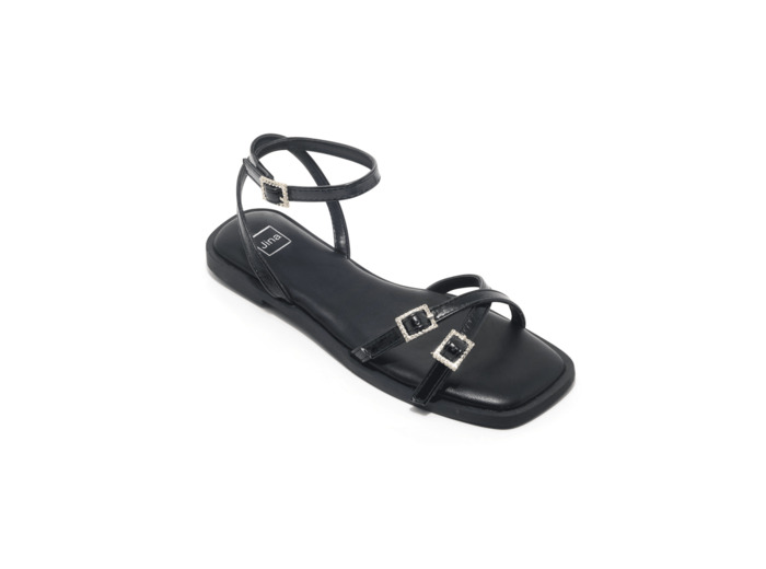 Sandale plate femme noir