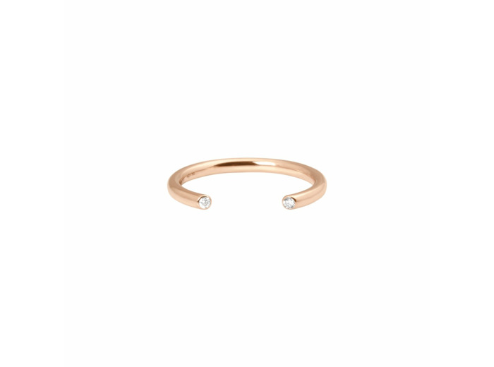Bague Vanrycke Massaï en or rose et 2 diamants