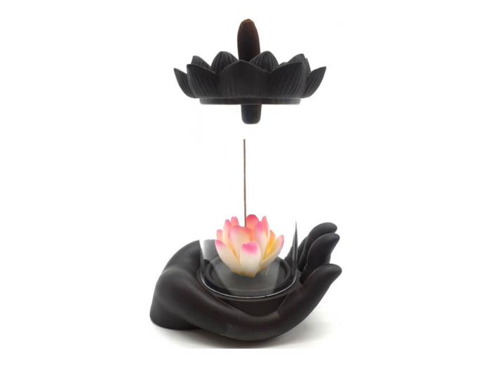 Porte-Encens Backflow Bouteille Lotus 20cm