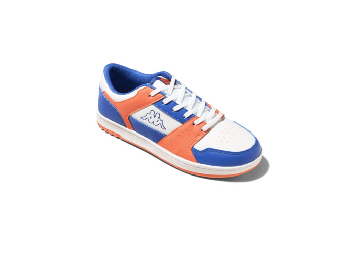 Basket junior garcon blanc orange kappa