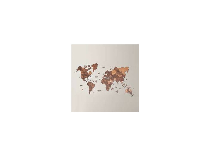 Carte du monde en bois 3D Oak M