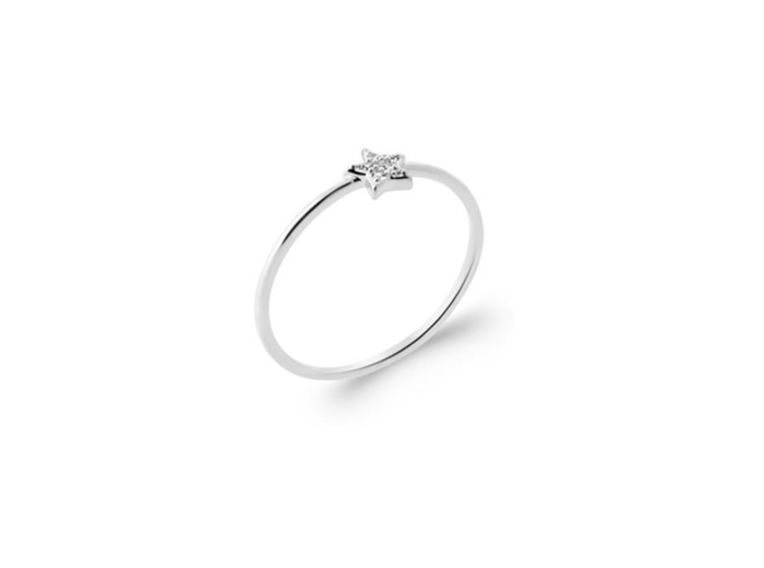 Bague en argent rhodié et oxyde de zirconium