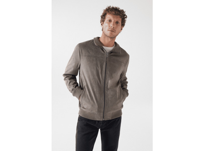 BLOUSON AVIATEUR EN DAIM
