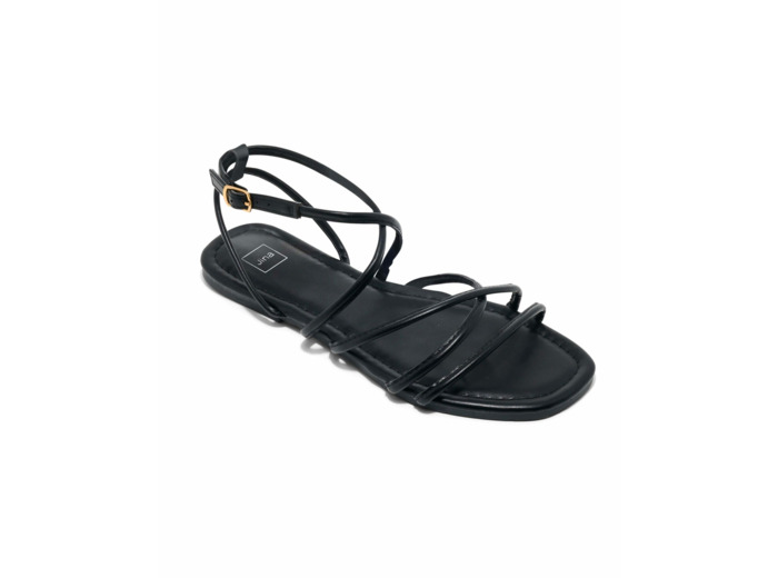 Sandale plate femme noir