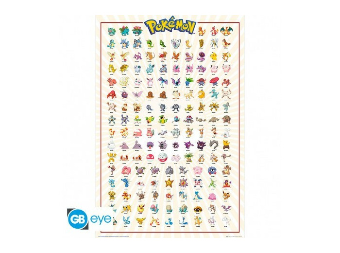 POKEMON - Poster "Kanto 151 Français" roulé filmé (91.5x61)