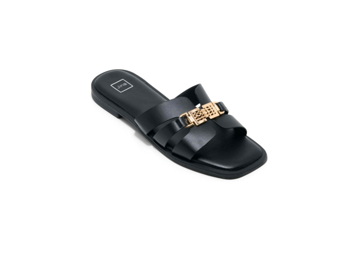Mule plate femme noir