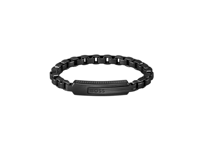 Bracelet BOSS Orlado en acier PVD noir, taille M