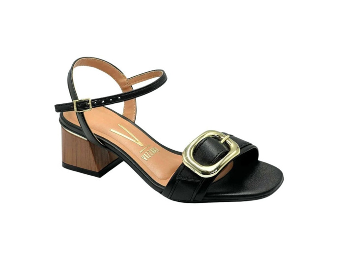 Sandale talon decrochee femme noir vizzano