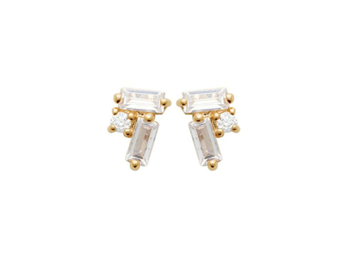 Boucles d'oreilles en plaqué or et oxydes de zirconium