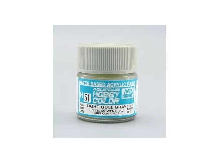 PEINTURE MAQUETTE MR HOBBY H051 GRIS MOUETTE BRILLANT 10ML