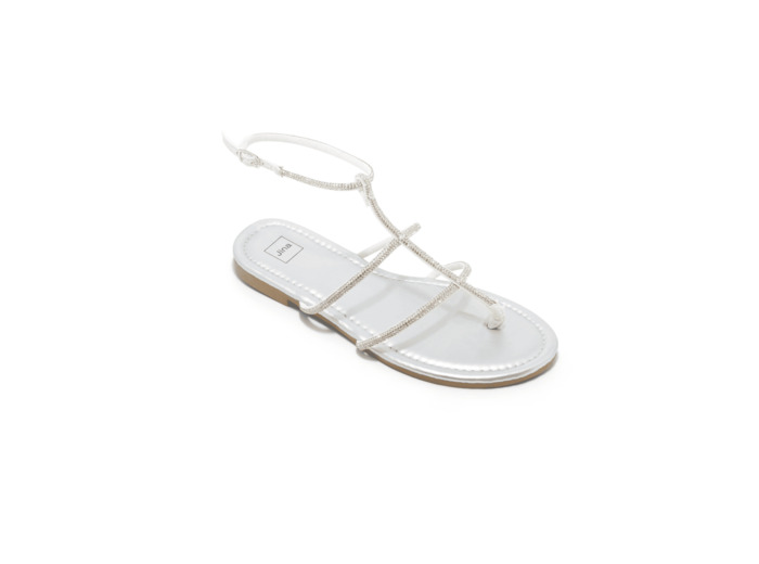 Sandale plate femme argent