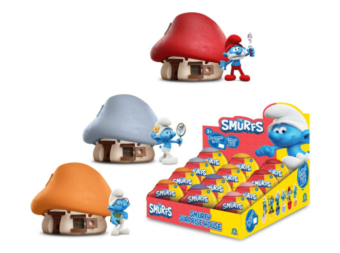 Les Schtroumpfs - Maison avec 1 figurine 5,5 cm surprise  - Asst - en présentoir