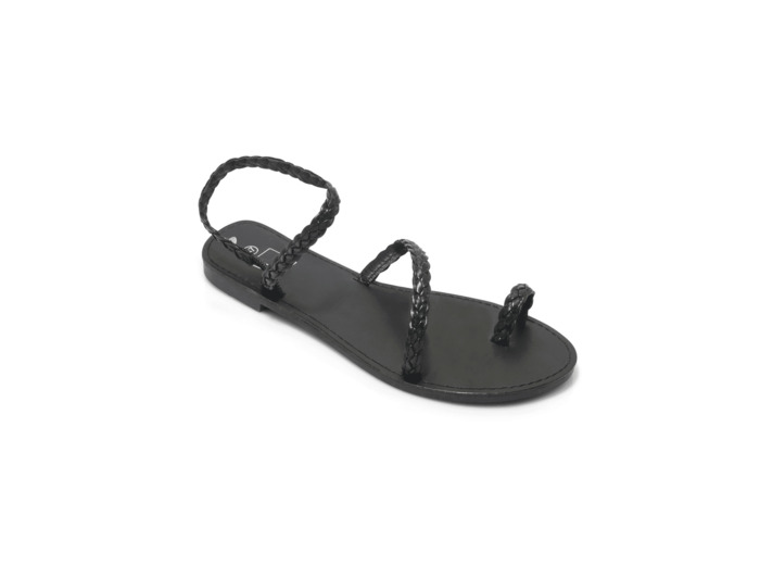 Sandale plate femme noir