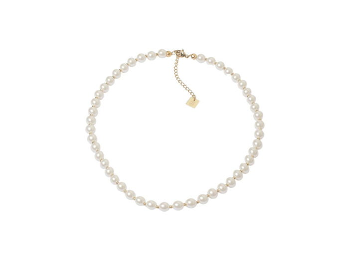 Collier ZAG Livia en acier doré et perles