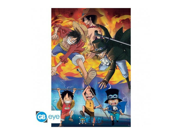 ONE PIECE - Poster "Ace Sabo Luffy" roulé filmé (91.5x61)