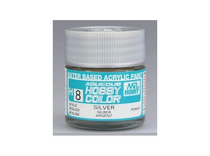 PEINTURE MAQUETTE MR HOBBY H008 ARGENT MÉTAL 10ML