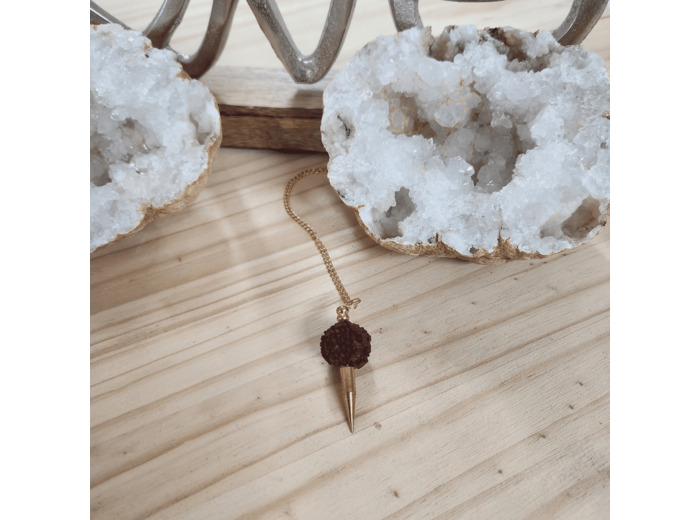 Pendule doré avec Graine de Rudraksha
