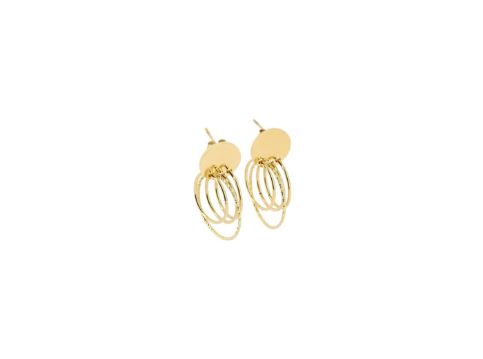 Boucles d'oreilles ZAG Oaken en acier doré