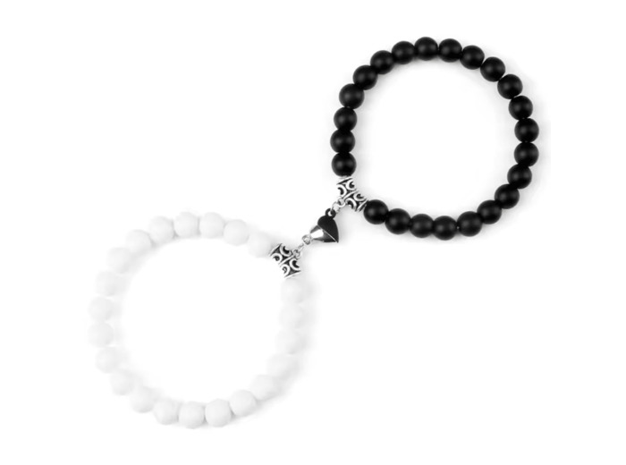Bracelet couple Onyx Noir & Pierre de lune