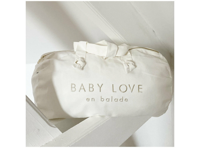 Sac Polochon Milk Brodé 'BABY LOVE en Balade'