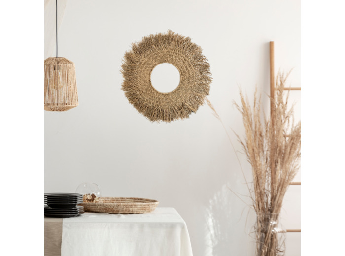 Décoration BALINAISE murale en PAILLE DE MER & COQUILLAGE 4