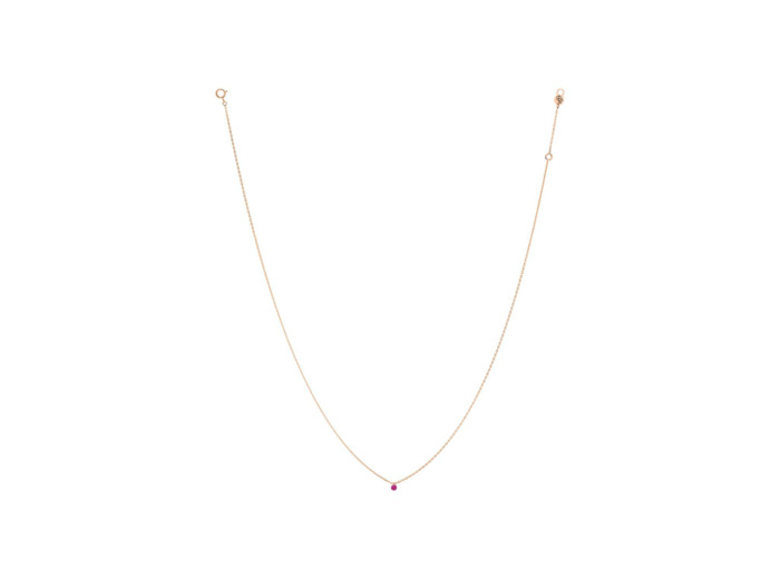 Collier La Brune & La Blonde Confetti en or rose et rubis rond de 0.15ct
