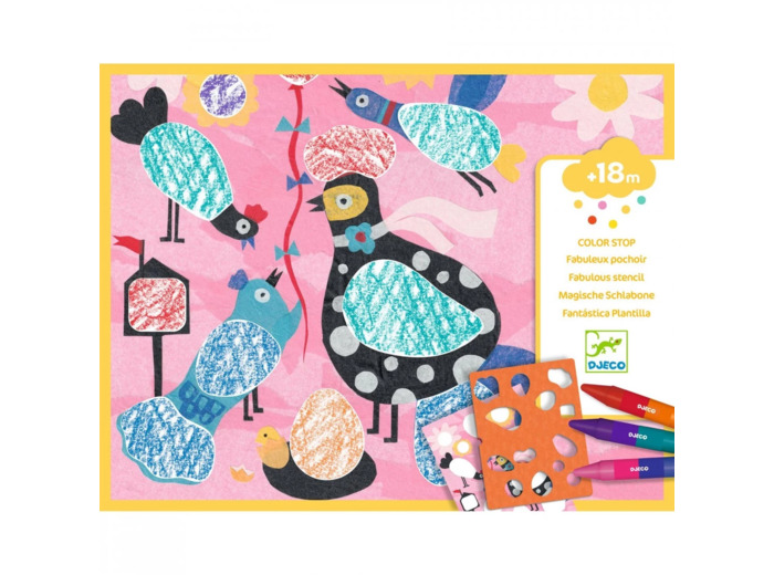 Fabuleux pochoirs Piou Piou pour les tout petits - DJ08993 - DJECO