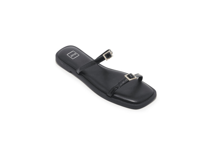 Mule plate femme noir