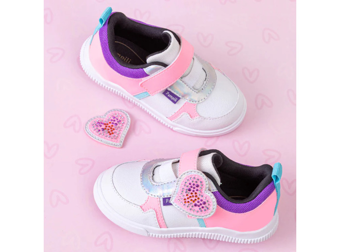 Basket bebe fille blanc rose