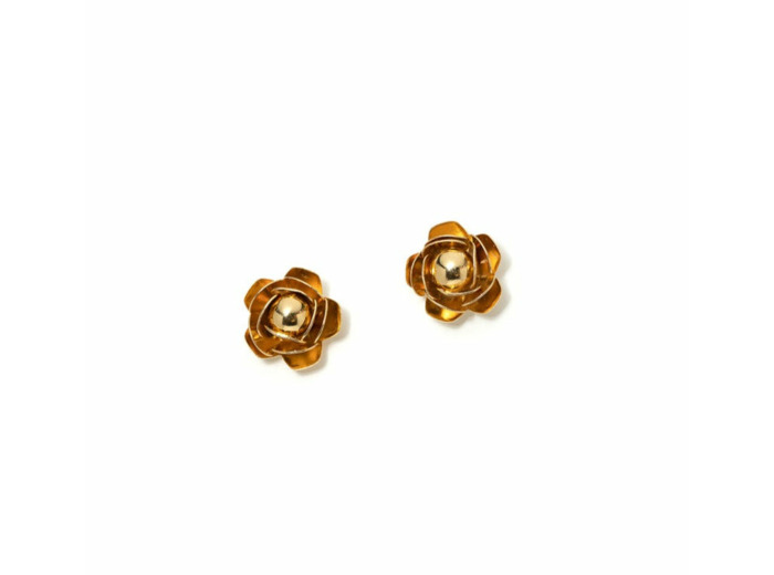 Boucles Puces Camélia - Dorées