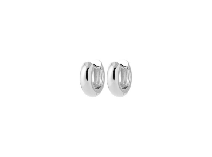 Boucles d'oreilles créoles en argent rhodié