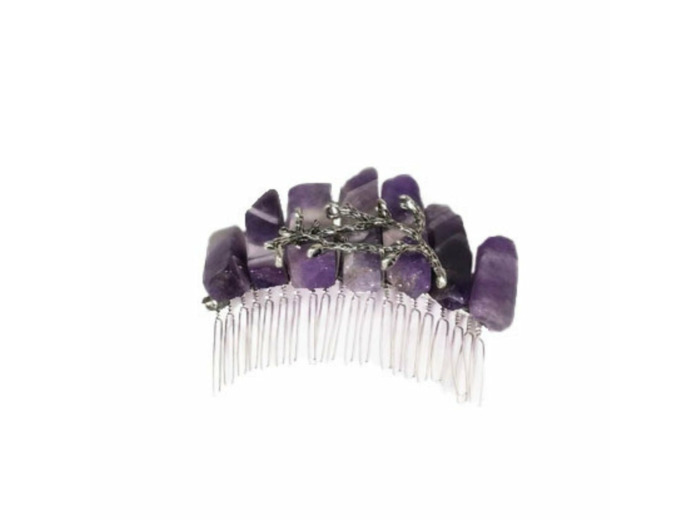 Peigne à chignon en Améthyste