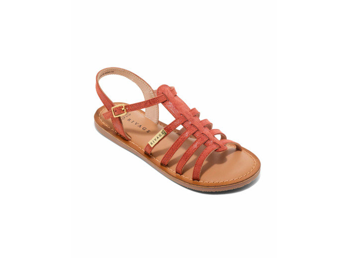 Sandale ouverte junior fille corail